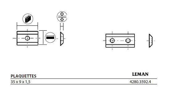 LEMAN - Plaquette carbure réversibles 35x9x1,5mm 4280.3592.4 Leman - large