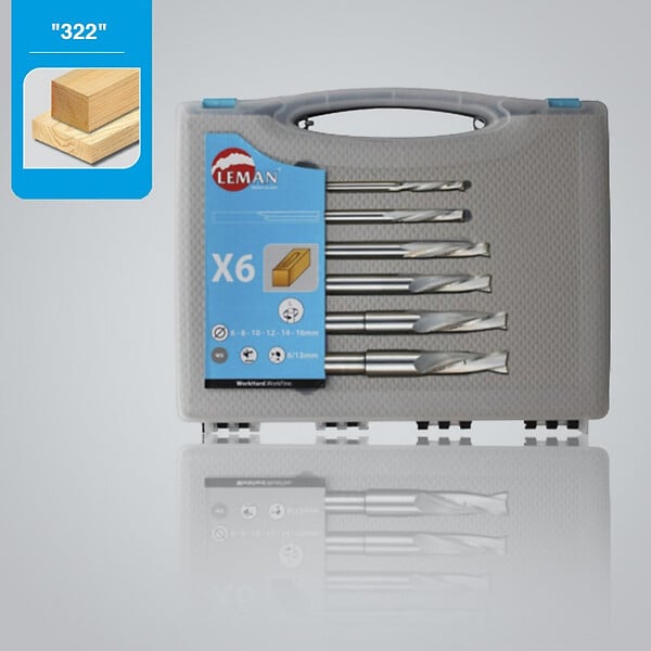 LEMAN - Coffret 6 Meches à  Mortaiser Acier Coupe Helicoidale / Rotation Gauche Leman - large