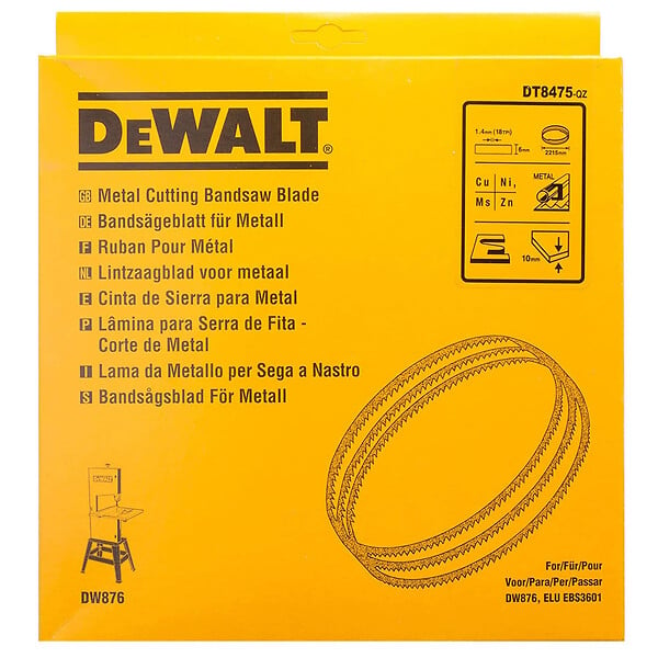 DEWALT - Lame pour scie à ruban DW876 2215mm DEWALT DT8475-QZ pour métal faible épaisseur largeur 6mm - large