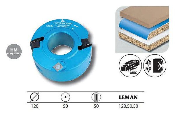 LEMAN - Porte-outils à  profiler / feuillurer diam. 120mm al. 50 Ht. 50mm 123.50.50 Leman - large