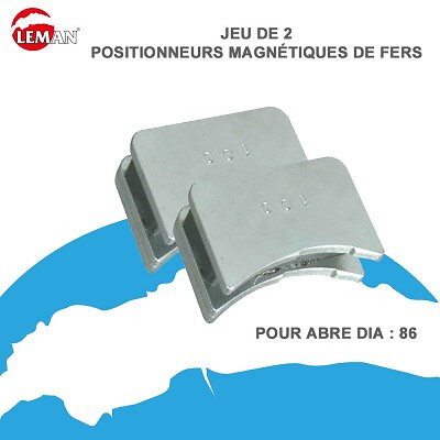 LEMAN - Jeu de 2 positionneurs de fers magnétiques pour arbre Diam60 mm 380.700.060 Leman - large