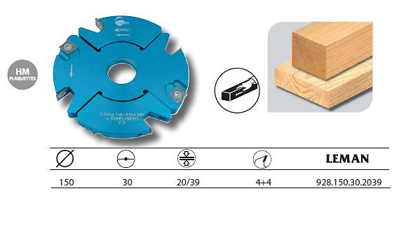 LEMAN - Porte-outils ajustable feuillure et tenon 150x30x Ht.20/39 z4+4 928.150.30.2039 Leman - large