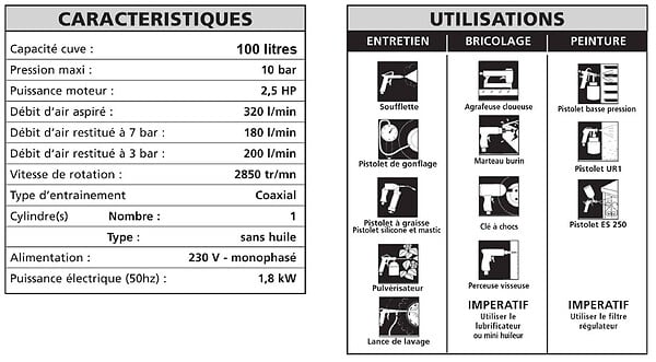 STANLEY - Compresseur vertical sans huile 100L 10 Bars 2,5Cv Stanley - large