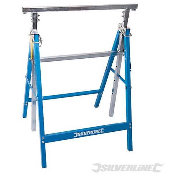 SILVERLINE - Silverline -  Tréteau robuste en acier et hauteur réglable Charge 150 Kg - 226168 SILVERLINE - large