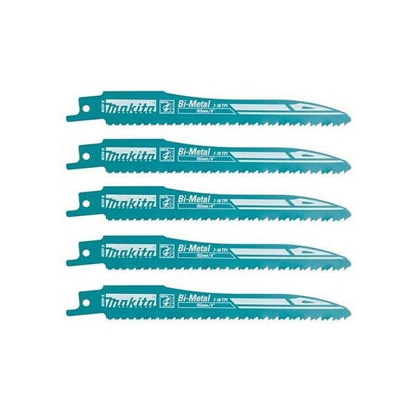 MAKITA - Lot de 5 Lames de scie sabre Super Express MAKITA B-05038 pour métal et acier - large