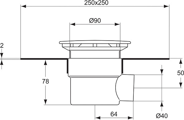 IDEAL STANDARD - Ideal Standard - Bonde siphoïde à˜ 90 mm sortie horizontale spéciale étanchéité chromé - Matura Ideal standard - large