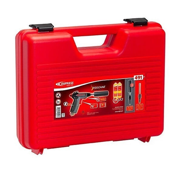 GUILBERT EXPRESS - Valisette rouge Vulcane Express Multi Air Chaud avec lance spécial air chaud + 2 cartouches MAP//Pro + Piezo Guilbert Express - large