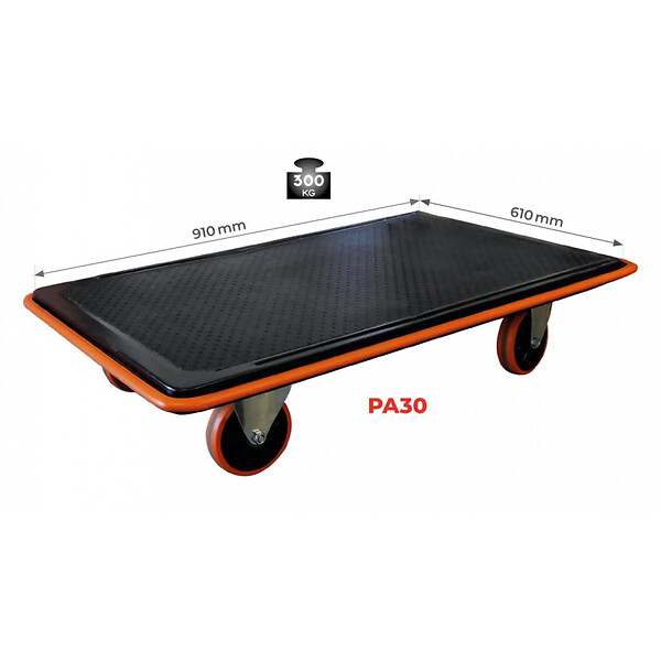 STOCKMAN - Plateau roulant acier laqué 910x610mm 300kg PA30 Stockman - large