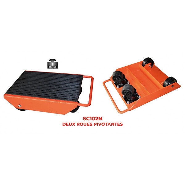 STOCKMAN - Rouleur avec galets pivotants 1T 2 roues pivotantes SC102N Stockman - large