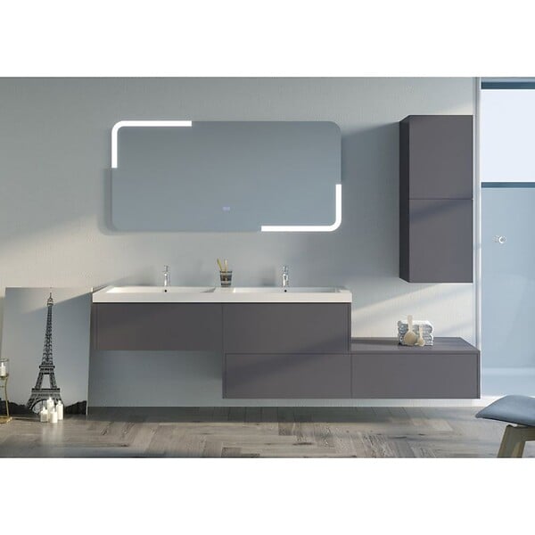 DISTRIBAIN - Meuble de salle de bain BELLISSIMO Gris Anthracite - large
