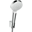 HANSGROHE - Set de douche Porter S/ Crometta Ecosmart Hansgrohe - Flexible 160mm - 1 jet - Blanc chromé - vignette