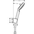 HANSGROHE - Set de douche Porter S/ Crometta Ecosmart Hansgrohe - Flexible 160mm - 1 jet - Blanc chromé - vignette