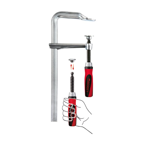 BESSEY SER - Presse à vis tout acier avec poignée bi-matière GZ-2K 500/120 mm GZ50-12-2K Bessey - large