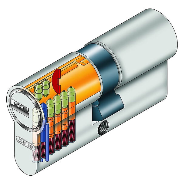 ABUS - Cylindre EC-S 40x60 mm Nickelé Mat Varie Abus - large