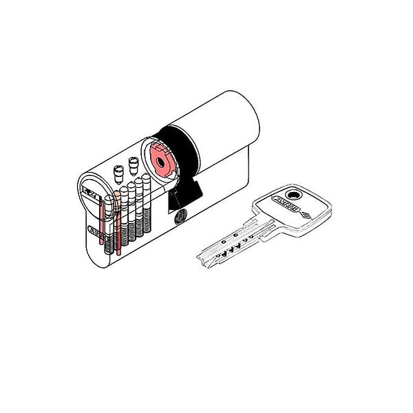 ABUS - Cylindre EC-S 40x60 mm Nickelé Mat Varie Abus - large