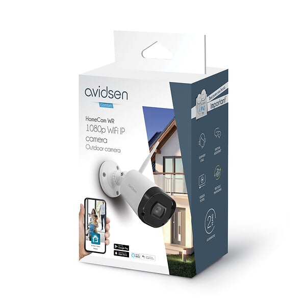 AVIDSEN - Caméra extérieure IP WiFi HomeCam WR Blanc 1080p - large