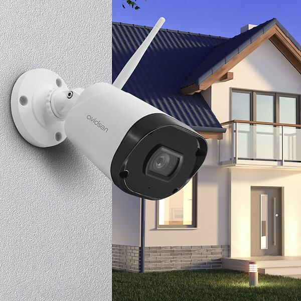 AVIDSEN - Caméra extérieure IP WiFi HomeCam WR Blanc 1080p - large