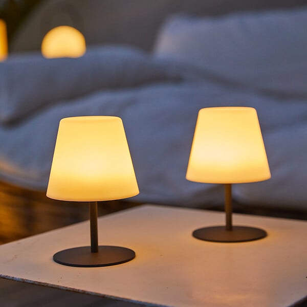 LUMISKY - 2 Lampes de table sans fil TWINS Gris H16cm - large