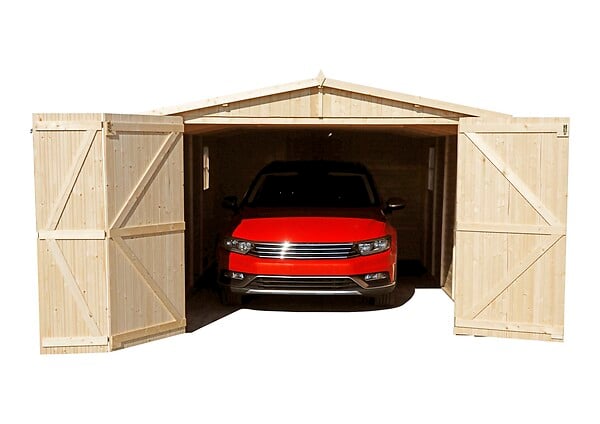 TIMBELA - TIMBELA M101 - GARAGE en Bois Naturel - H222xL516xl324 cm /15 m² - large