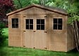 TIMBELA - TIMBELA M330 Abri de Jardin en Bois Naturel - H246 x 418 x 420 cm/ 16 m² - vignette