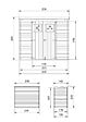 TIMBELA - Abri de jardin en bois - H200 x l239 x L142 cm / 2.63 m2 AVEC SOL TRAITÉ - M310+M310G - vignette