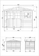 TIMBELA - Abri de jardin en bois H226x318x220 cm / 6 m2 - AVEC LES PLANCHERS IMPRÉGNÉ - M334+M334G - vignette