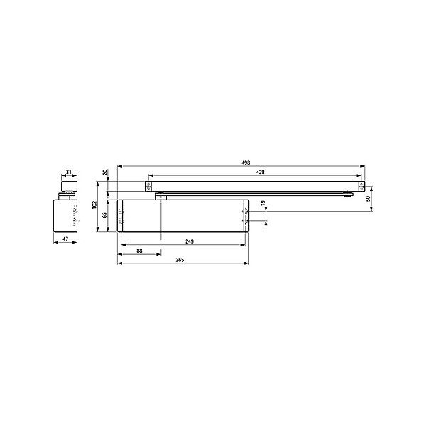 DORMA - FPTE TD 91 G3 CORPS SEUL ARGT - large