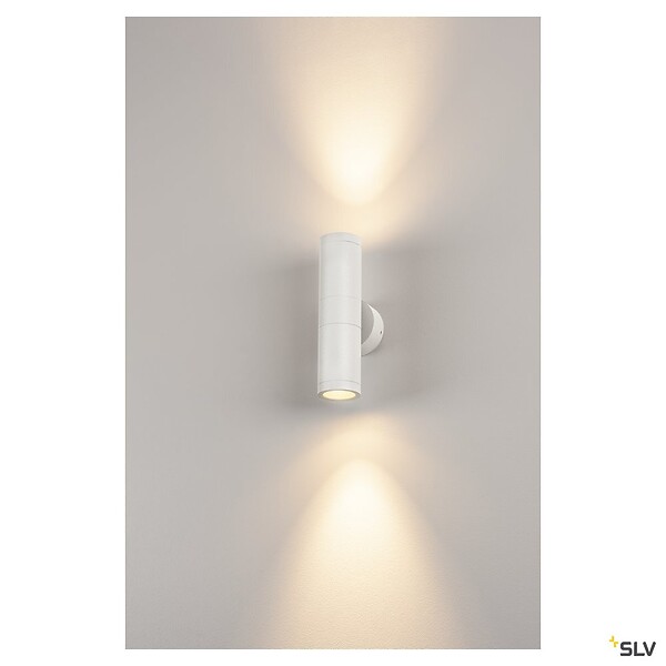 SLV - Applique extérieure SLV ASTINA, GU10/TCR50-SE, 2x 11W max, IP44 - Blanc - large