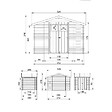 TIMBELA - Abri de jardin en bois et range bûches I206xL328xH218 cm / 5,41 m2 - M389 - vignette
