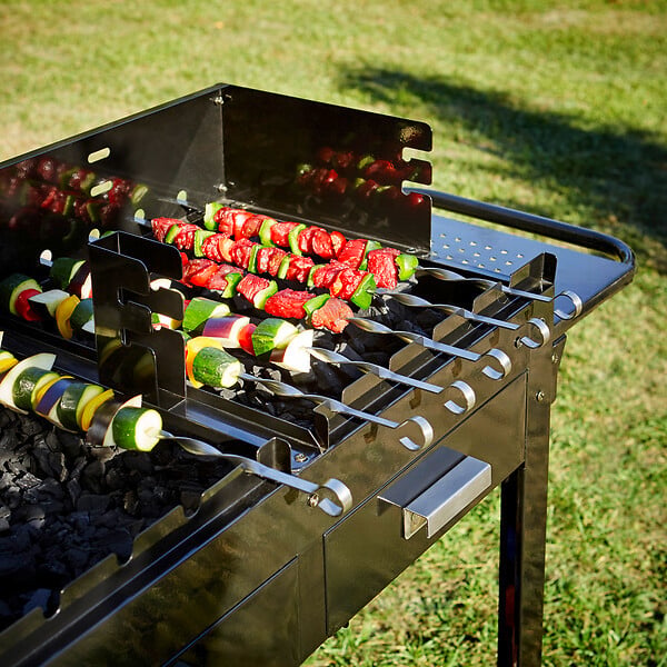 Barbecue charbon bois grilles 134x49.5x93.5cm - large