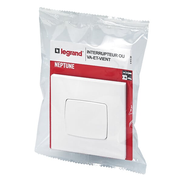 LEGRAND - Interrupteur va-et-vient Neptune - plastique - Blanc - large