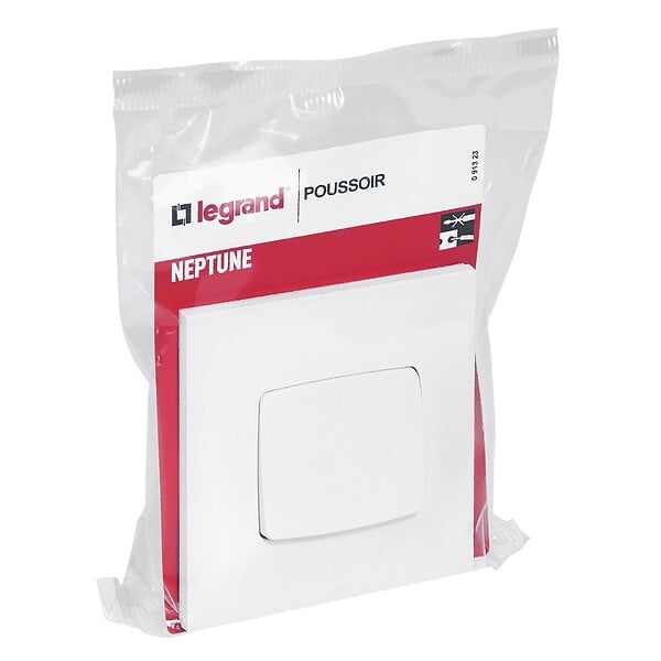 LEGRAND - Poussoir Neptune Blanc 6A - large