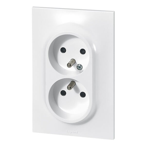 LEGRAND - Double prise de courant avec terre PVC Neptune Blanc 16A - large