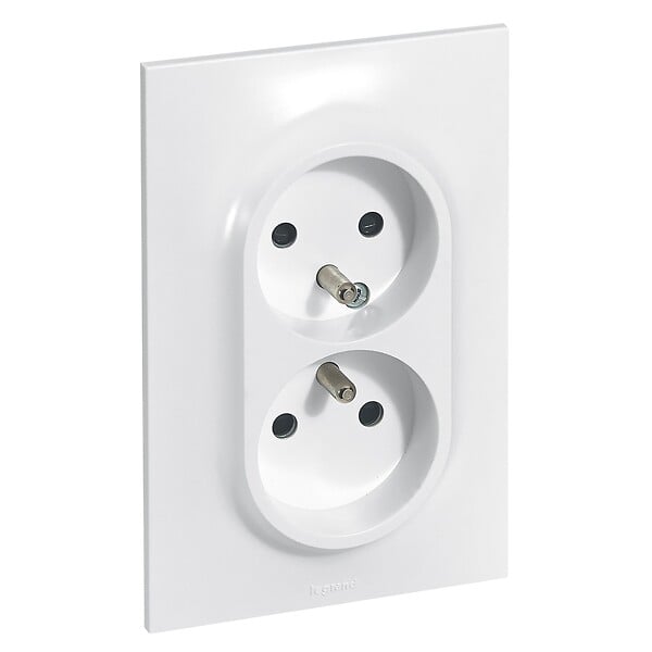 LEGRAND - Double prise de courant avec terre PVC Neptune Blanc 16A - large