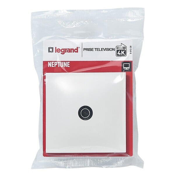 LEGRAND - Prise TV simple Neptune - Blanc - Blindée Classe A - large