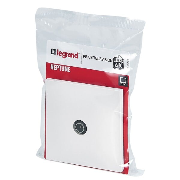 LEGRAND - Prise TV simple Neptune - Blanc - Blindée Classe A - large