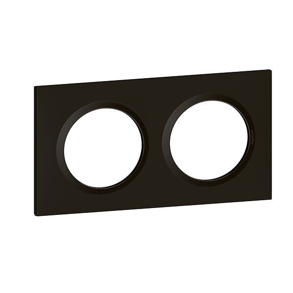 LEGRAND - Plaque carrée Dooxie 2 postes Noir velours - large