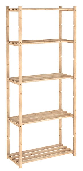 ASTIGARRAGA KIT LINE - Étagères natura 5 tablettes pin - H.171xL.65xP.30cm - large