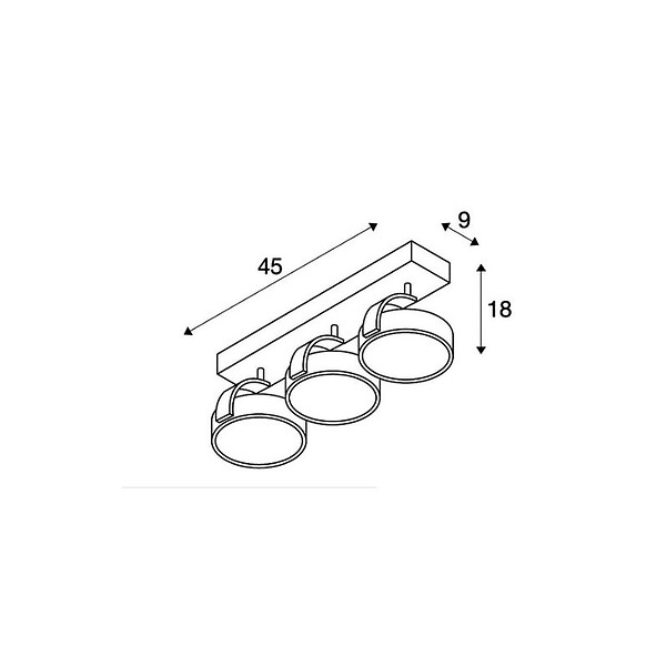 SLV - Applique et plafonnier KALU 3 lampes -  QPAR111 - 225W - Rond - Blanc mat - large