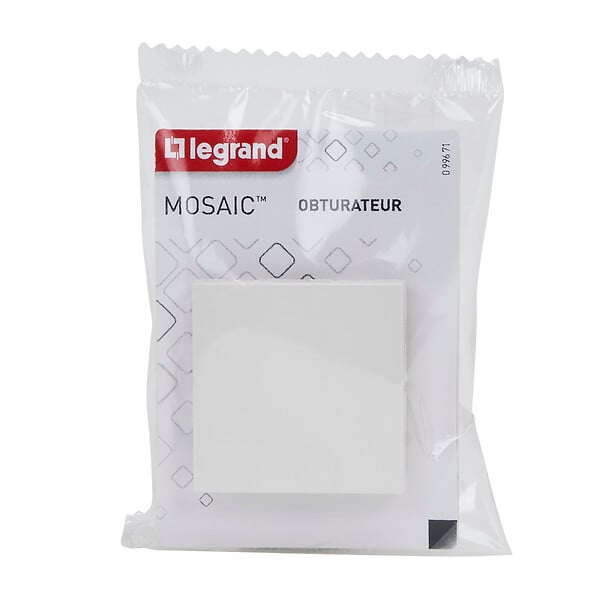 LEGRAND - Obturateur mural Mosaic blanc - 2 modules - large