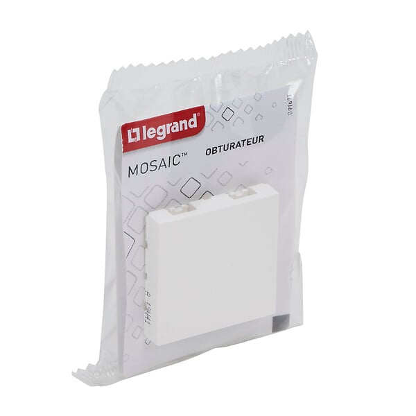 LEGRAND - Obturateur mural Mosaic blanc - 2 modules - large