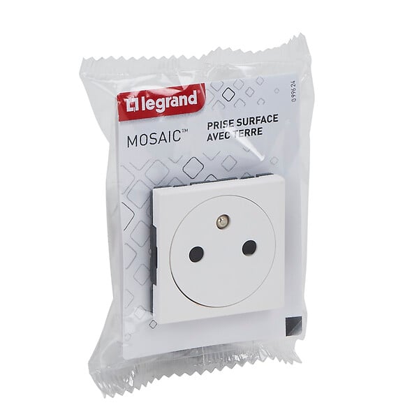 LEGRAND - Prise de courant Surface Mosaic 2 modules - blanc - large