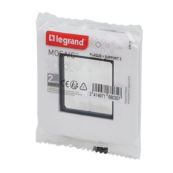 LEGRAND - Plaque Mosaic à vis - Plastique - Blanc - 2 modules - large