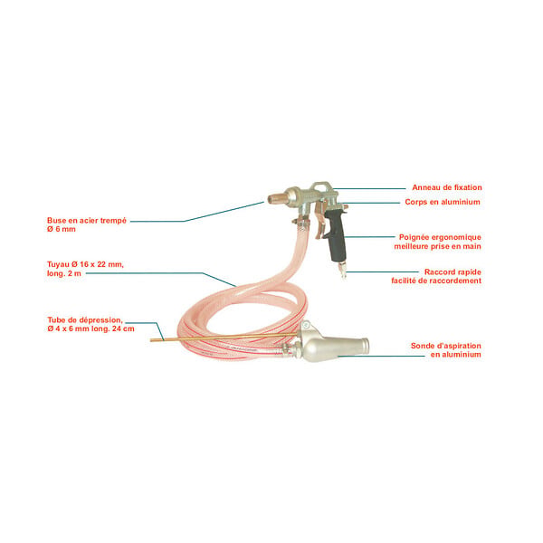 LACME - Pistolet de sablage Pro pneumatique calibre sable 0,1-0,2 Lacme - large