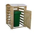 TIMBELA - TIMBELA M606 Cache Poubelle en Bois à Porte Verrouillables, 240 litres - vignette