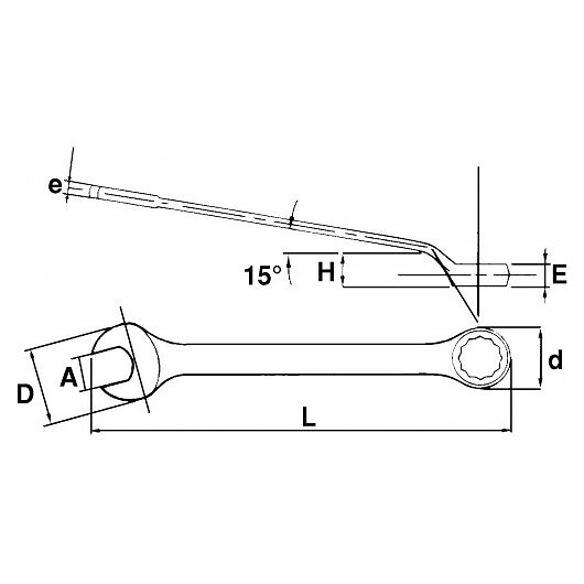SAM OUTILLAGE - Clés mixtes contre-coudées longues en mm - 19 mm - large