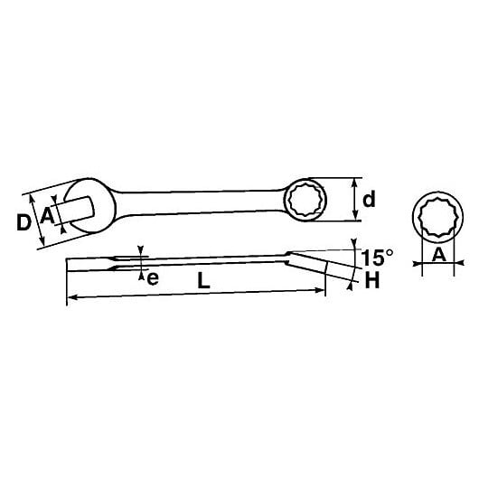 SAM OUTILLAGE - Clés mixtes en mm - 15 mm - large