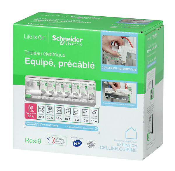 SCHNEIDER ELECTRIC - Tableau électrique extension pré équipé Resi9 1 rangée - large