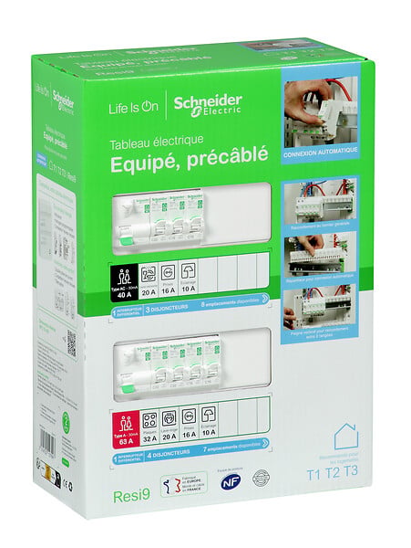 SCHNEIDER ELECTRIC - Tableau électrique pré-équipé Resi9 - 2 rangées - 26 modules - large