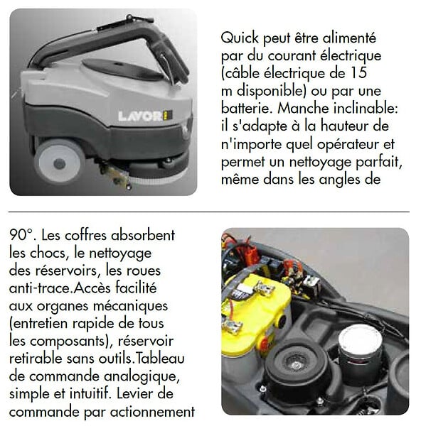 LAVORWASH - Pro - Autolaveuse compacte 460 mm 370W 1260 mÂ²/h - Quick 36E Lavor - large